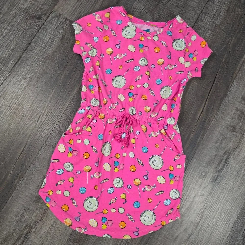 Extremely Me, Child's Pink Draw String Dress with Candy Design in size 7/8